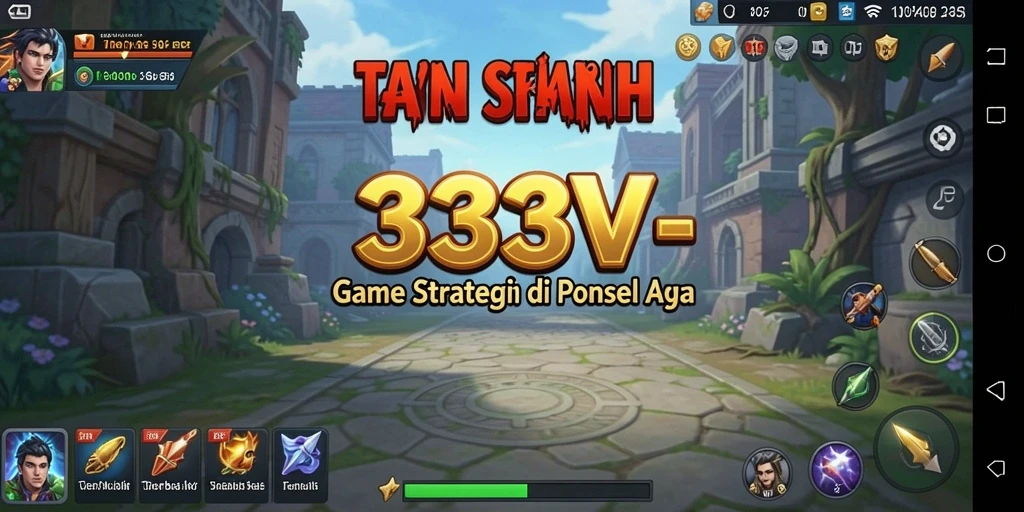 Screenshot permainan 333V menampilkan aksi pertempuran SLG yang seru.