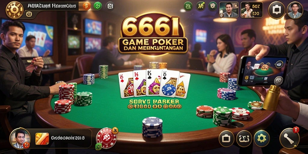 Tampilan gameplay Poker yang menarik di 666I.