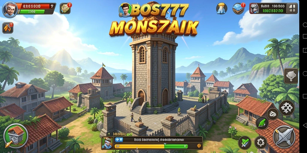 Tangkapan layar gameplay BOS777 yang menampilkan pertahanan menara yang epik.