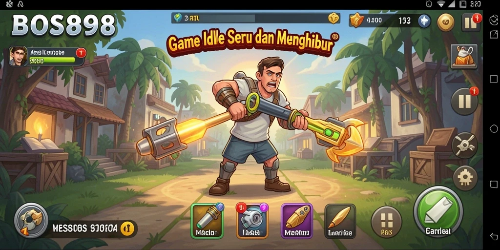 Tampilan screenshot utama BOS898 menunjukkan gameplay Idle yang menarik.