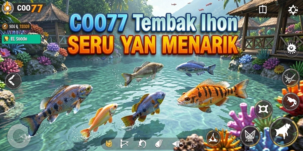 Gameplay seru COO77 dengan berbagai jenis ikan untuk ditangkap.