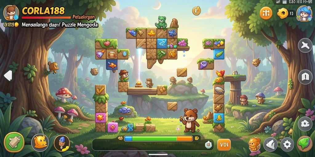 Screenshot gameplay CORLA188 menunjukkan tantangan Puzzle yang seru dan menarik.
