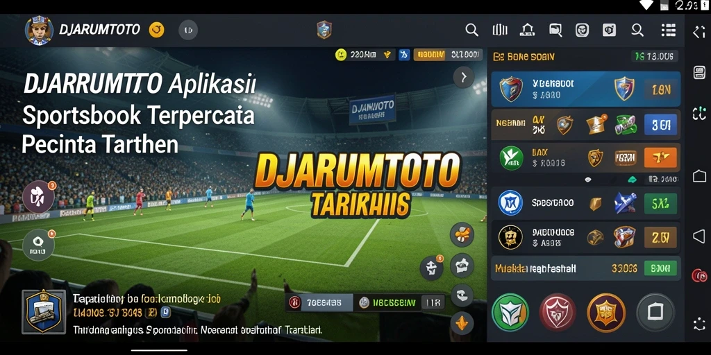 Tampilan layar utama DJARUMTOTO dengan berbagai pilihan taruhan olahraga.