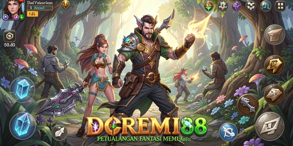 Gameplay seru DOREMI88 saat menjelajahi dunia fantasi.
