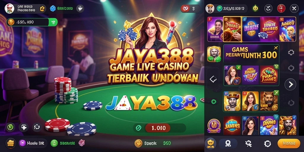 Tampilan gameplay Live Casino yang mendebarkan di JAYA388.