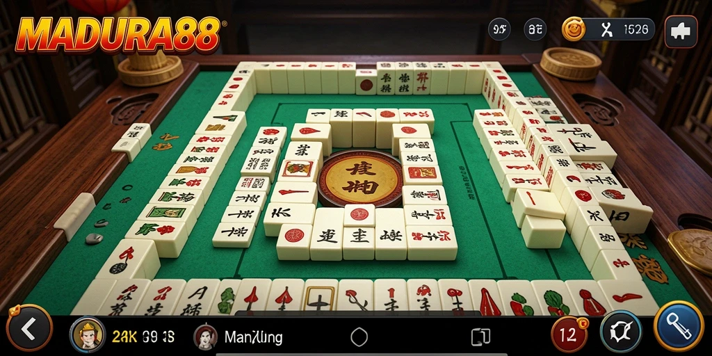 Screenshot gameplay <strong>MADURA88</strong> menampilkan aksi seru dan menyenangkan di dunia Mahjong.