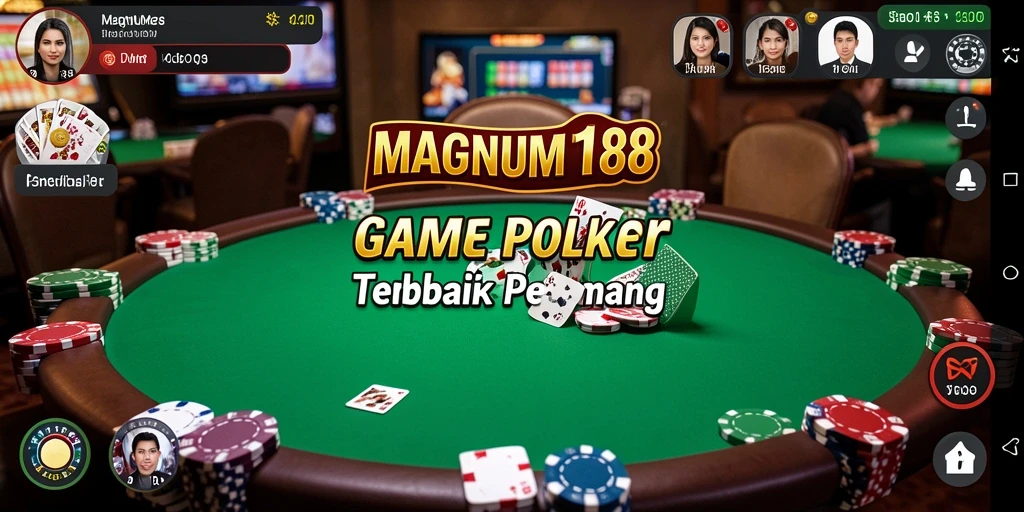 Tampilan gameplay intens dari MAGNUM188 dalam aksi poker.