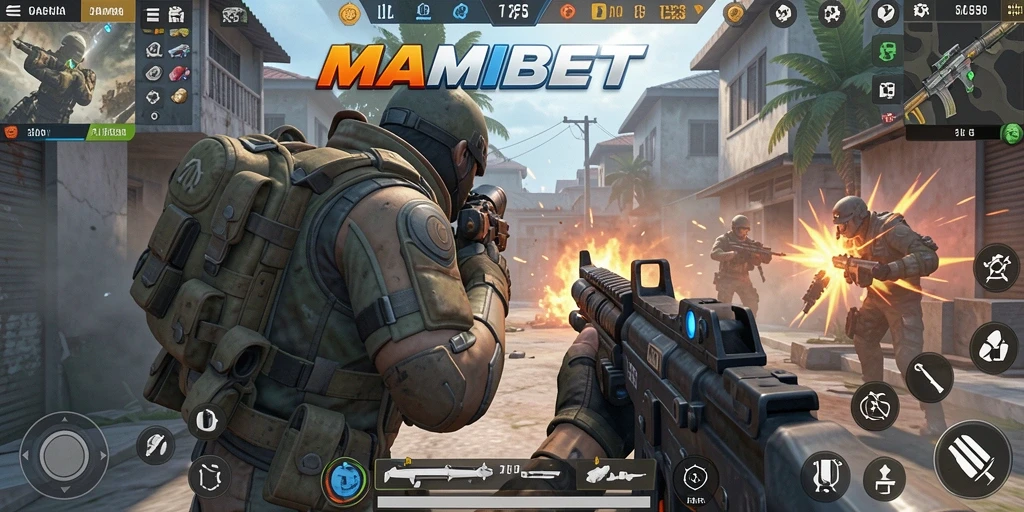 Screenshot MAMIBET menampilkan aksi seru dalam gameplay TPS.