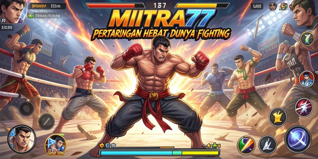 Tampilan gameplay seru dalam MITRA77 yang menggambarkan pertarungan epik.