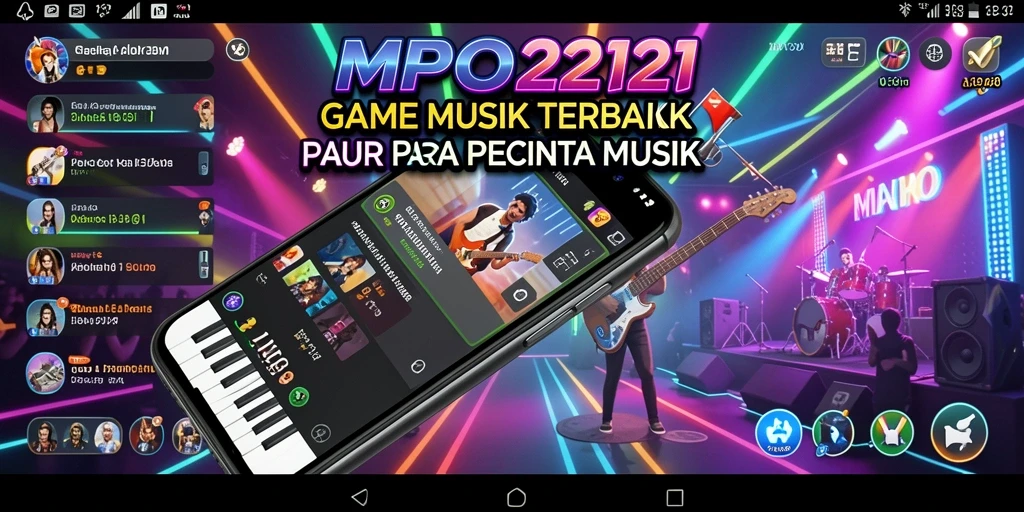 Tampilan gameplay seru MPO2121 dengan lagu-lagu menarik.