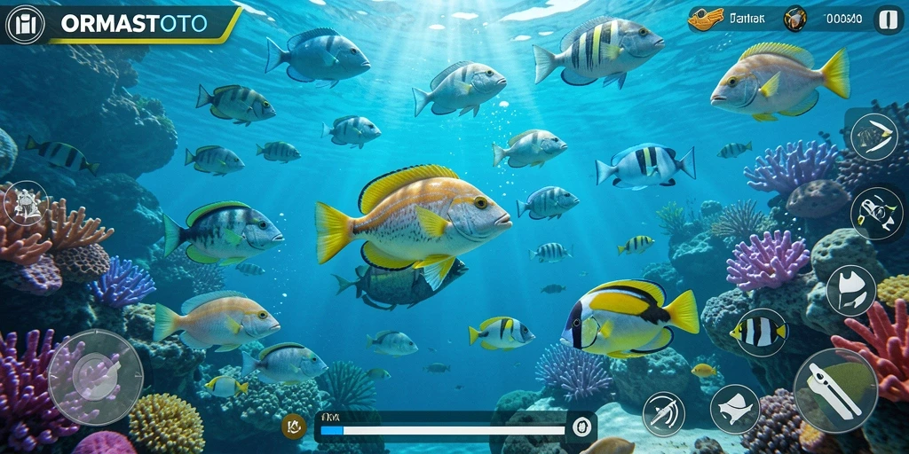 Tampilan gameplay Tembak Ikan yang seru di ORMASTOTO.