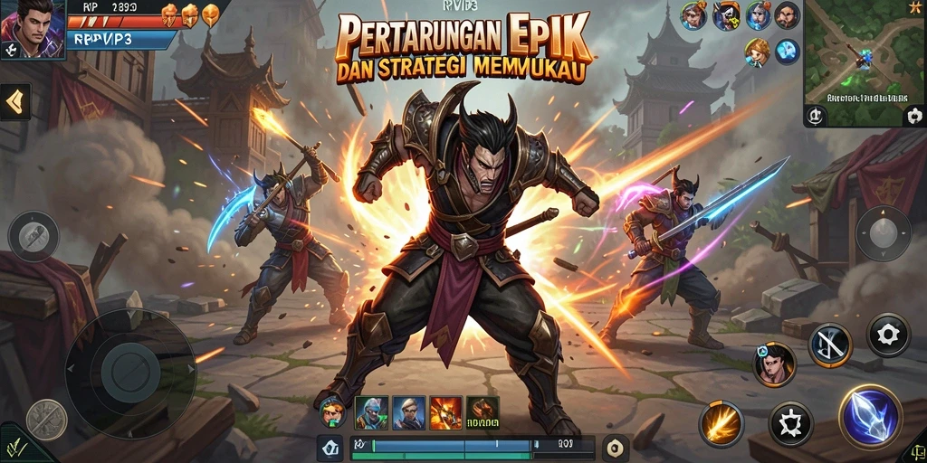 Screenshot RPVIP3 menampilkan aksi pertarungan seru.