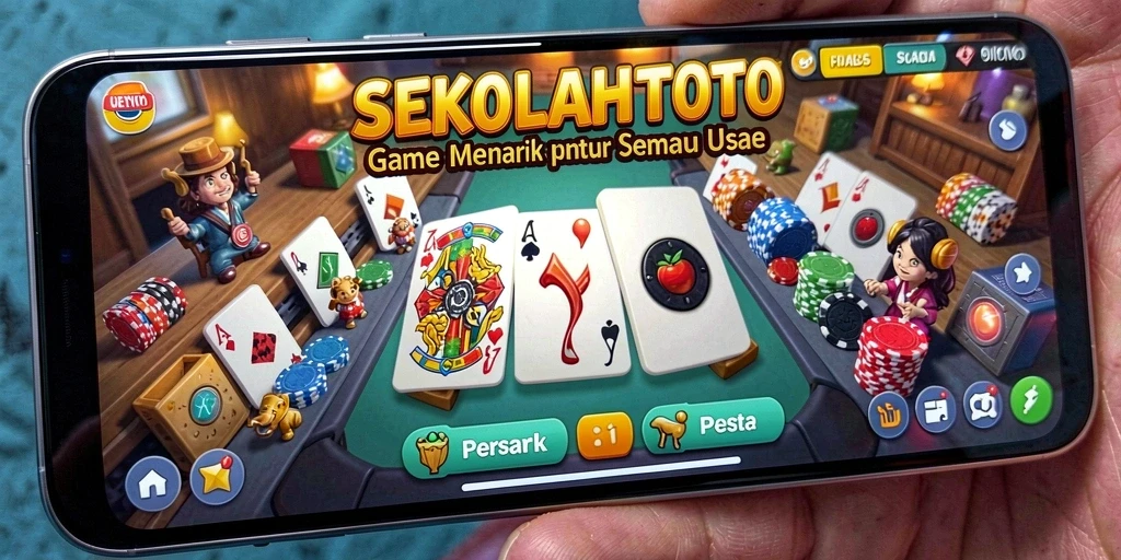 Tampilan gameplay seru dari SEKOLAHTOTO dengan domino.