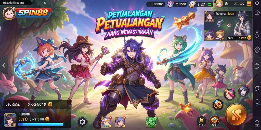 Tampilan menarik dari gameplay Anime di SPIN88.