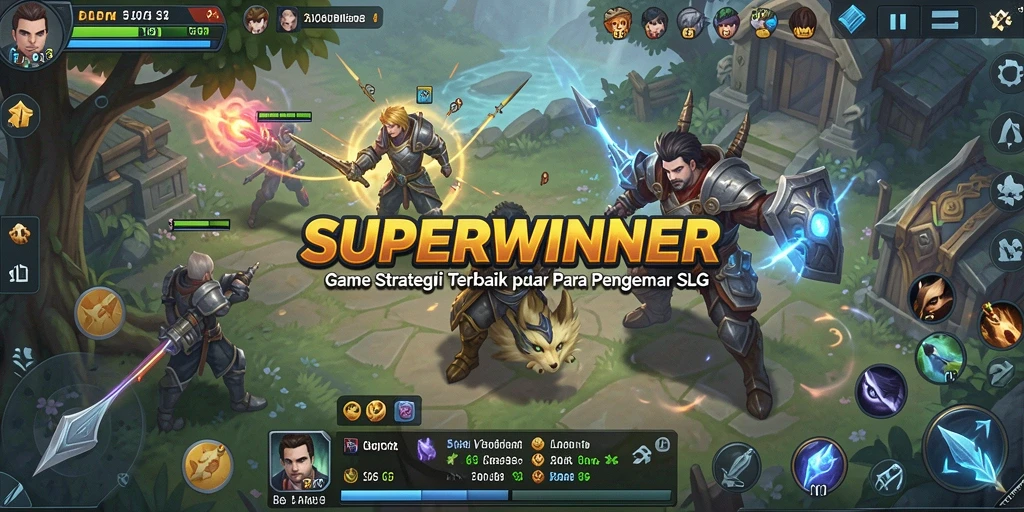 Tampilan gameplay menarik di SUPERWINNER dengan elemen strategi SLG.
