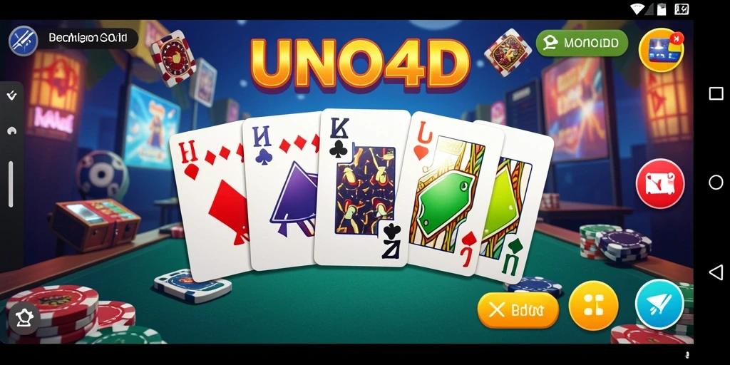 Screenshot utama menunjukkan gameplay seru dengan kartu yang menarik.