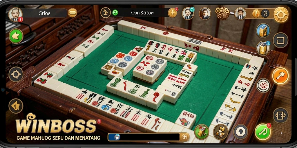 Gameplay WINBOSS menampilkan tantangan seru dalam Mahjong.