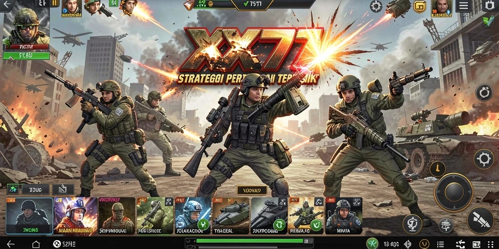 Tampilan gameplay menarik dari XXX777 yang menunjukkan pertempuran strategis.